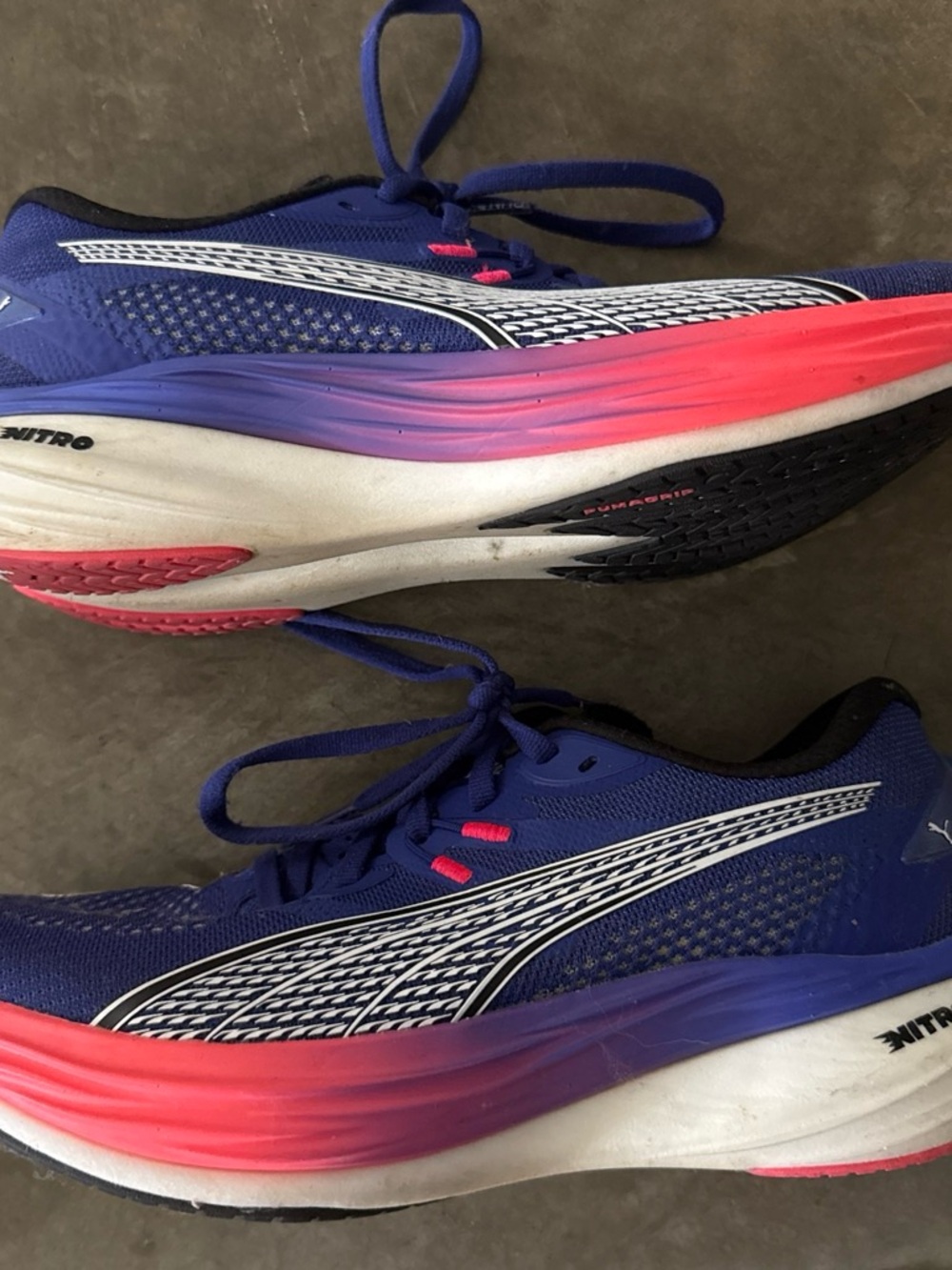 Men’s Puma Blue Running Shoes with Pink Accents